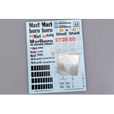 1/20 McLaren Honda MP4/5B Full Sponsor Decals for Tamiya kit (Decal+PE)