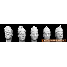 1/35 5x Heads with Commando Style Stocking Caps