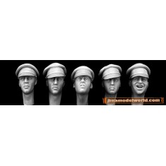 1/35 5x Heads wearing WWI British Field Caps