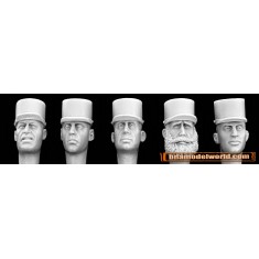 1/35 5x Heads with Modern Foreign Legion Kepi