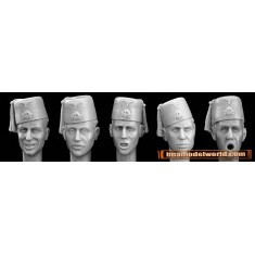1/35 5x Heads with German SS Handschar Fez (13 SS Handschar)