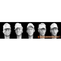 1/35 5x Heads in German M43 Field Caps