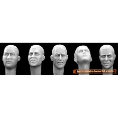 1/35 5x Heads with Close Cropped Hair