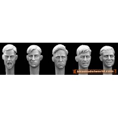1/35 5x Different Heads with WWII Haircuts