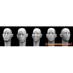1/35 5x Different Female Heads - No Hair!