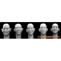 1/35 5x Different Bare Heads (Laughing, Joking)