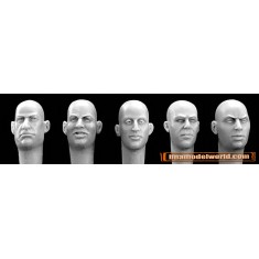 1/35 5x More European Bald Heads (Add hairstyle or Headgear as desired)