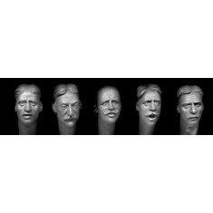 1/35 5x Heads with Vintage Haircuts, circa 1880 -1914