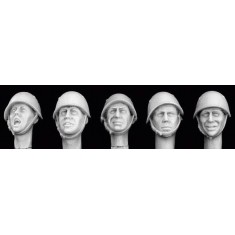 1/35 5x Heads with WWII Italian Helmets