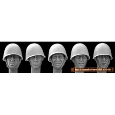 1/35 5x Heads with Polish 1939 Steel Helmets