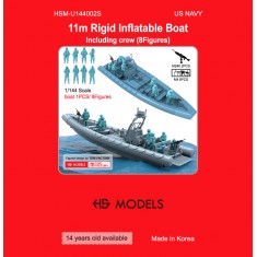 1/144 11m Rigid Infantable Boat with Crews