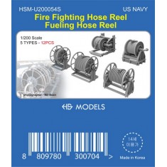 1/200 US Navy Fire Fighting Hose Reel & Fueling Hose Reel (5 Types,12 pcs)