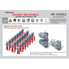 1/350 US Navy LHD Inflatable Life Raft Mk.7 Mod 2 (Twin 69pcs, Single 6pcs)