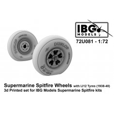 1/72 Spitfire Wheels with IJ12 Tyres (1938-1940) for IBG Kit