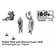 1/72 Polish Pilot and Ground Crew 1939 3D Printed Set (3 Figures)