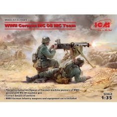 1/35 WWII German MG08 MG Team (2 figures & MG 08 Machine Gun)