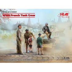 1/35 WWII French Tank Crew (5 Figures: 3 tankers and 2 boys)