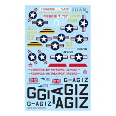Decals for 1/72 Berlin Airlift Douglas C-47 Skytrain