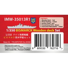 1/350 BISMARCK Wooden Deck set for Trumpeter kit #05358