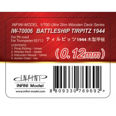 1/700 DKM Tirpitz Wooden Deck for Pit-Road/Trumpeter kit 05712