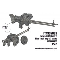 1/32 Lewis .303 with 3 Spare Magazines and Shell Bag