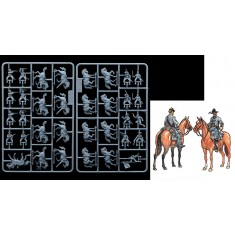 1/72 Confederate Cavalry in American Civil War (17 Figures+17 Horses)