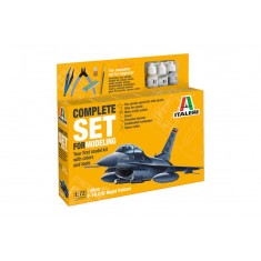 1/72 F-16 C/D Night Falcon Starter kit (kit, glue, paints, brush, tools)