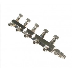 Manifold with Indiv Shut Off 1/8'' 5 Outlet