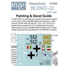 1/48 Messerschmitt Bf109G-12 Decals for Luftwaffe & Aeronautica Nazionale Repubblicanna