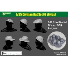 1/35 Civilian Hat Set (6 styles, 3D Print)