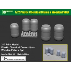 1/72 Plastic Chemical Drums (5pcs) & Wooden Pallet