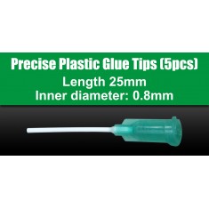 Precise Plastic Glue Tips (5pcs, Inner Diameter: 0.8mm, Length: 25mm)