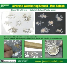 Airbrush Weathering Stencil - Mud Splash (125mm x 95mm)