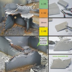 Concrete Plates w/Steel Mate Inside (70x35mm, 9pcs)
