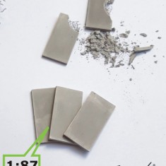 1/87, 1/72 Concrete Plates w/Steel Mate Inside (34mm x 17mm x 2mm, 40pcs)