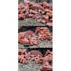 1/35, 1/32 Bricks Ruins/Debris - Red (Ceramic) app. 200g