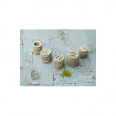 1/32, 1/35 Old Wooden Boxes #Light (5pcs)