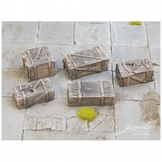 1/45 1/50 Old Wood Boxes #Large #Dark (10pcs)
