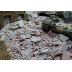 1/72 Bricks Ruins/Debris - Dark Gray & Dark Brick-Red (Material: Ceramic) 100g