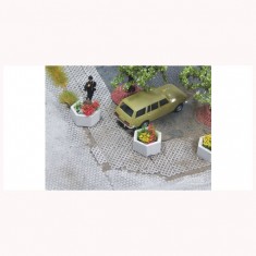 1/87 (HO scale) Plant Box Concrete - Hexagon (5pcs)