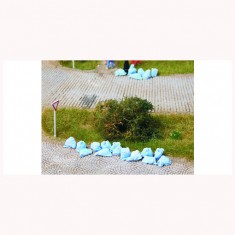 1/87 (HO scale) Bags (Garbage/Transport, Blue 50x)
