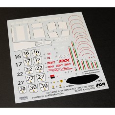 Decals for 1/24 Ferrari FXX Track Day for Tamiya kit
