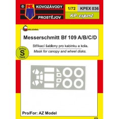 1/72 Messerschmitt Bf 109A/B/C/D Canopy and Wheel Disk Mask
