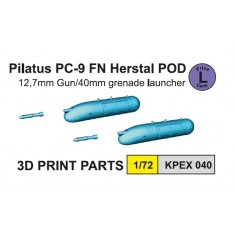 1/72 Pilatus PC-9 FN Herstal POD 12.7mm Gun/40mm Grenade Launcher