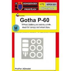 1/72 Gotha Go P.60 Canopy and Wheel Disk Mask