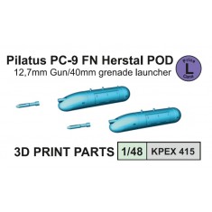 1/48 Pilatus PC-9 FN Herstal Pod 12.7mm Gun/40mm Grenade Launcher