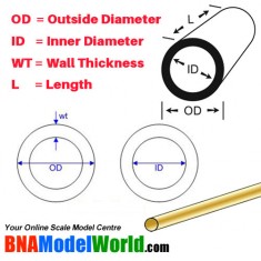 Round Brass Tube - OD: 8mm, L: 300mm, WT: 0.45mm (2pcs)