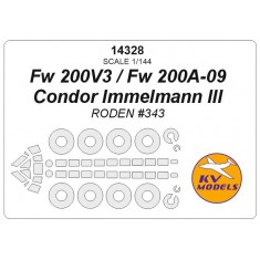 1/144 Fw 200V3/A-09 Condor Immelmann III Masks for Roden #343