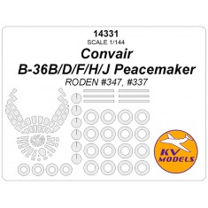 1/144 Convair B-36B/D/F/H/J Peacemaker Masks for Roden #347/337 (canopies and wheels)