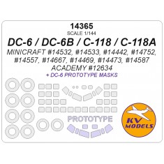 1/144 DC-6/C-118 Mask Set (Wheels Mask Incl.) for Academy/Minicraft Kits